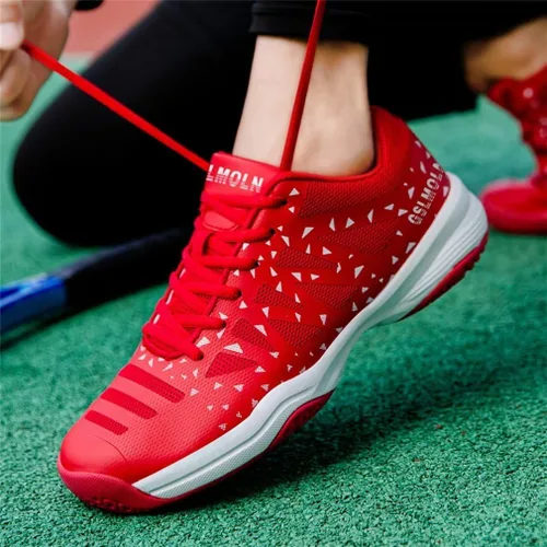 Vista 7 de Jakcuz Zapatos de tenis de bádminton para mujer, zapatos de pickleball, squash, voleibol, con cordones, para entrenamiento de cancha en interiores