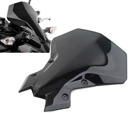 Vista 5 de LIRU - Protector de parabrisas de plástico ABS para Kawasaki Z900 Z650 2020 2021 2022, negro