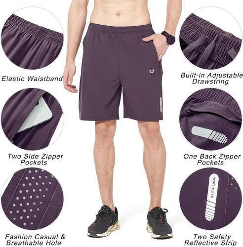 Vista 4 de NORTHYARD - Pantalones cortos deportivos para correr para hombres, ligeros, de secado rápido, 7, 5 o 9 pulgadas, para senderismo, deportes, gimnasio