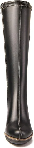 Vista 7 de ANN CREEK Botas de cuña de encaje a media pantorrilla 'Camux' Stitches color negro, Negro