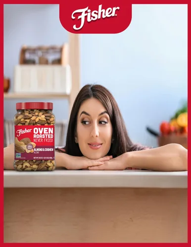 Vista 6 de FISHER Oven Roasted Never Fried - Mezcla de frutos secos asados al horno, nunca fritos Pack Of 1, Healthy Snacks For Adults, No Added Oil, No