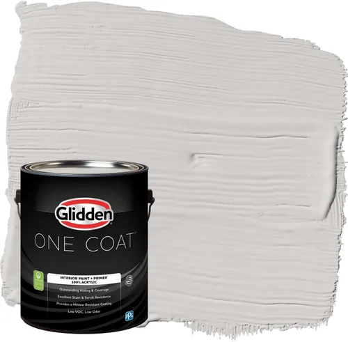 Vista 76 de Glidden Pintura Interior + Imprimación: Gris/Plata Antigua, Una Capa, Satinado, 1 Galón