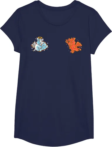Vista 73 de Camiseta de gato ángel y diablo sentado en tu hombro Nerd Kitten, Negro