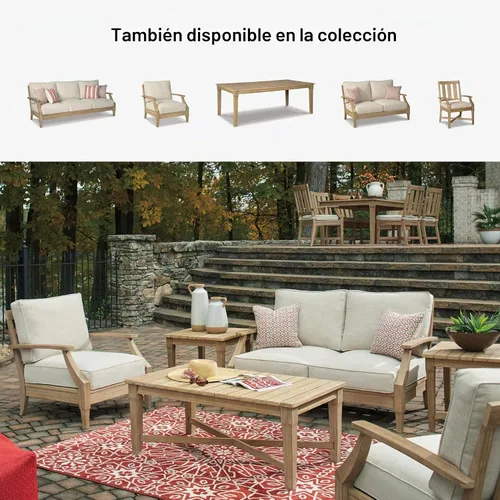 Vista 8 de Signature Design by Ashley Clare View - Silla de salón para exteriores, cojín de espuma para todo tipo de clima, acabado protector, madera