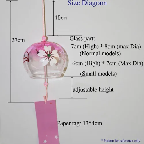 Vista 3 de Campanas de viento japonesas hechas a mano con panel de cristal encantadores Suncatchers Copos de nieve