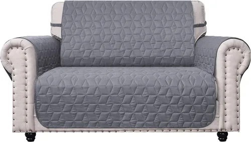 Vista 13 de Ameritex Funda de sofá biplaza, protector de muebles acolchado resistente al agua con parte trasera antideslizante para perros, niños y mascotas