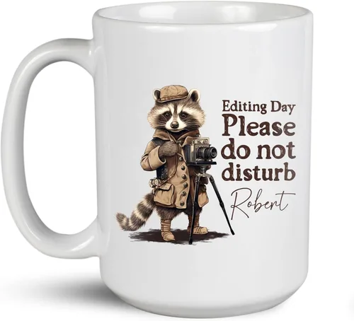 Vista 15 de Taza de café personalizada con nombre, taza de regalo personalizada para amantes de la fotografía, amigos, familia, taza de té blanca de 11 o 15