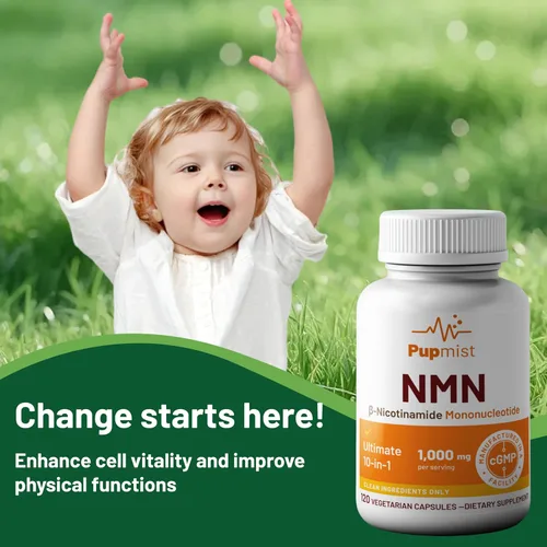 Vista 4 de NMN 1000 mg por porción, último apoyo 10 en 1 NAD+ con trans-resveratrol, apigenina, CoQ10, vitamina C, 120 cápsulas vegetarianas