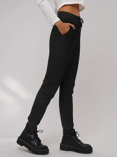 Vista 7 de URATOT Paquete de 2 pantalones deportivos con forro de sherpa para mujer con bolsillos, pantalones deportivos con forro polar