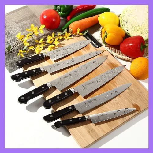 Vista 9 de Navaja japonesa INOX AUS-8A Acero Inoxidable Negro Mango Pakkawood, 6 pulgadas (5.906 in)