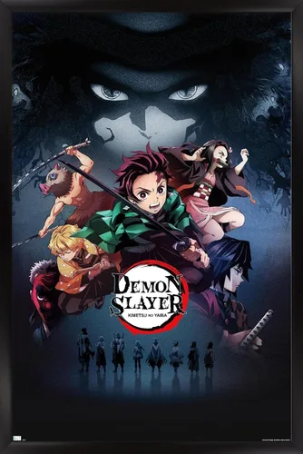 Vista 7 de Demon Slayer - Póster de pared Key Visual 3, 34 pulgadas de largo x 22.4 pulgadas de ancho, versión premium sin marco