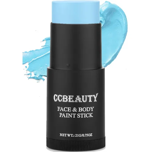 Vista 10 de CCbeauty Barra de pintura facial negra, kit de pintura facial, base de maquillaje SFX de cobertura completa, pintura corporal profesional no tóxica