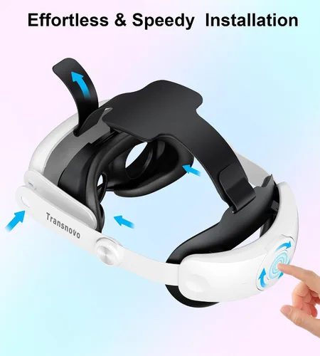 Vista 3 de Compatible with Oculus Quest 3 Head Strap, VR Accessory for Meta Quest 3,One-Button Retractable Lightweight Elite Strap,Enhanced Comfort Support and