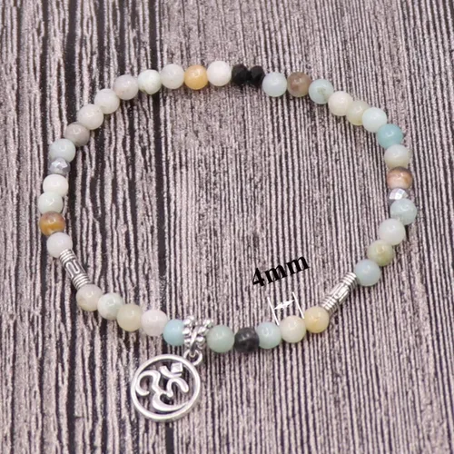 Vista 4 de UEUC Pulseras de piedra curativa de yoga del árbol de la vida, juego de pulseras de reiki de piedra de chakra de loto multicapa, piedra natural