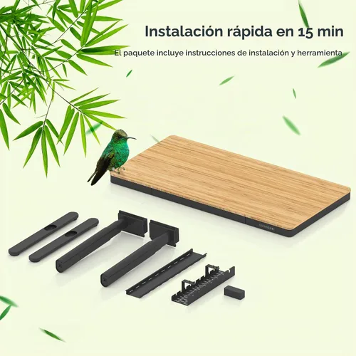 Vista 4 de FLEXISPOT Q8 - Escritorio de pie de bambú de 55" con motor dual, estación de trabajo de computadora eléctrica de altura ajustable en 3 etapas