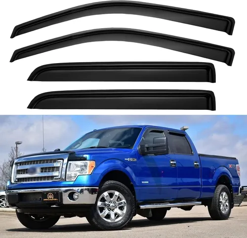 Vista 22 de Visores para ventanas y protectores contra la lluvia para Ford F150 de cabina estándar 1980-1996, Deflectores de viento y protectores para ventanas