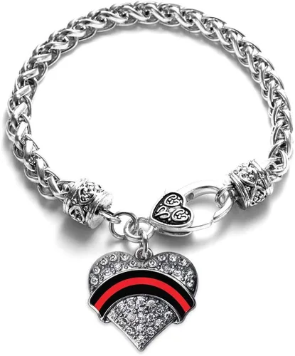 Vista 71 de Inspired Silver - Pulsera de plata con dije de corazón pavé con joyas de circonita cúbica