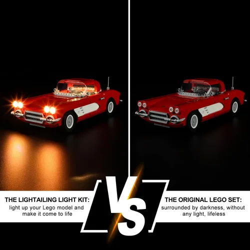 Vista 6 de Lightailing Luz para Lego- 10321 Corvette 1961 Kit de iluminación LED compatible con el modelo de bloques de construcción Lego NO incluido
