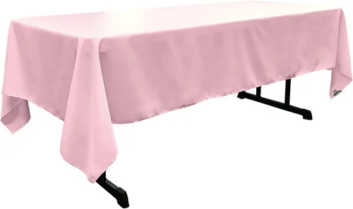 Vista 213 de LA Linen Mantel rectangular lavable de popelín de poliéster, resistente a las manchas y a las arrugas, cubierta de mesa 60x84, mantel de tela