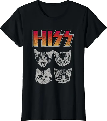 Vista 6 de HISS Cat Funny Cats Kittens Rock Music Cat Lover Hiss Camiseta