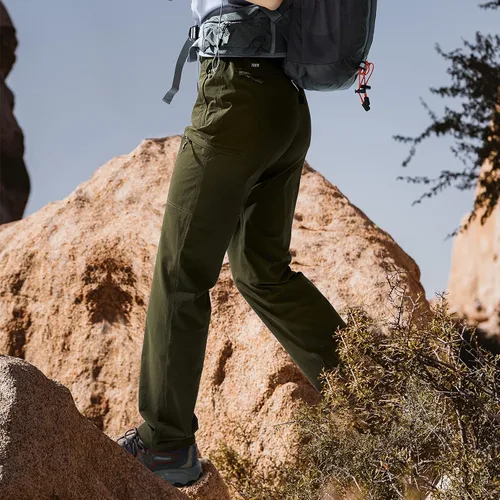 Vista 4 de MIER - Pantalón cargo para mujer, secado rápido, ligero, táctico, 6 bolsillos, elástico y resistente al agua