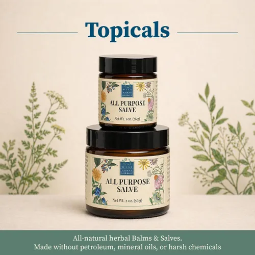Vista 6 de Wise Woman Herbals Bálsamo multiusos con caléndula y consuelda, alivia la piel seca e irritada, cuidado de la piel posparto, soporte nutritivo