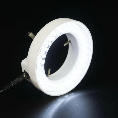 Vista 2 de Luz de anillo de microscopio estéreo- Lámpara de anillo LED de microscopio estéreo ajustable Iluminadores industriales 56LED Fuente de luz