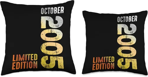 Vista 3 de Since October 2005 Retro 2005 Vintage 2005 October Throw Pillow