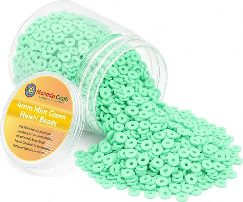 Vista 148 de Mandala Crafts Aqua Heishi - Cuentas de 0.157 in – 6000 cuentas planas de arcilla de disco polimérico para la fabricación de joyas para adultos