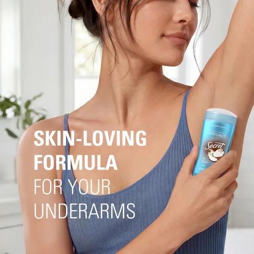 Vista 7 de Secret Fresh Desodorante antitranspirante para mujer, protección transpirable contra el sudor y el olor, frescura instantánea y suave, mineral