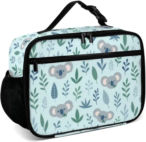 Vista 28 de Lonchera reutilizable con diseño a cuadros y negro y blanco con aislamiento, bolsa de almuerzo para comida y comida, bolsa de mano para mujeres