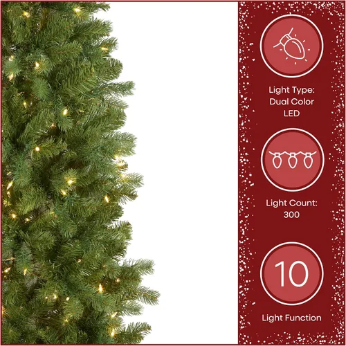 Vista 6 de National Tree Company Árbol de Navidad de abeto Douglas preiluminado de 6.5