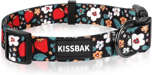 Vista 6 de Collar de perro para perros pequeños y medianos, diseño especial, lindo collar para mascotas, suave, ajustable, elegante, floral, hembra, cachorro