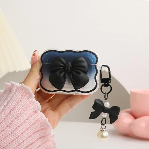Vista 10 de Funda compatible con Apple AirPods Pro de 2 generación 2022, bonito diseño de ondas, a prueba de golpes, suave y transparente, protector AirPods