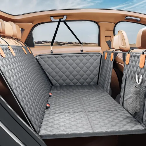 Vista 11 de PETICON Extensor de asiento trasero para perros, funda de asiento de coche para perro de fondo duro, soporta 400 libras, funda de asiento trasero