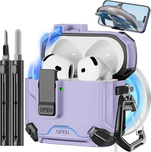 Vista 12 de Pohgelan Compatible con AirPods Pro 2ª/1ª funda (azul)