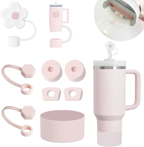 Vista 12 de Cubiertas de pajita Yo-da para pajitas de 7-8mm - 8 piezas, tapas de punta compatibles con vasos Stanley de 40 OZ 30 OZ, tapa superior de silicona