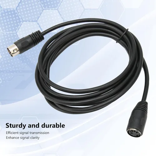 Vista 4 de Cable MIDI, cable de extensión MIDI DIN de 9.8 pies con conector DIN de 5 pines macho a hembra, cable de extensión MIDI DIN Cable adaptador de audio