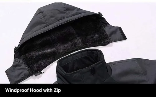 Vista 2 de MAGCOMSEN - Chaqueta de invierno para hombre, impermeable, abrigada, con forro polar y múltiples bolsillos