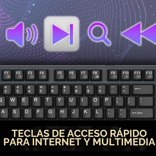 Vista 8 de Adesso AKB-670UB Teclado mecánico con tecla de acceso rápido AI Copilot - Interruptor azul, compatible con varios sistemas operativos
