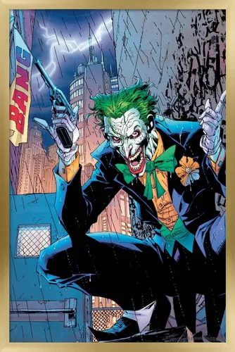 Vista 14 de Trends International DC Comics - Póster de pared de The Joker - Bang, 14.725 x 22.375 pulgadas, versión enmarcada de madera de granero Versión