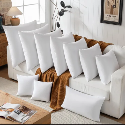 Vista 3 de basic home 28x28 Euro Throw Pillow Insert-Down Almohada de plumas Inserto-Tela de algodón Blanco-1 pieza