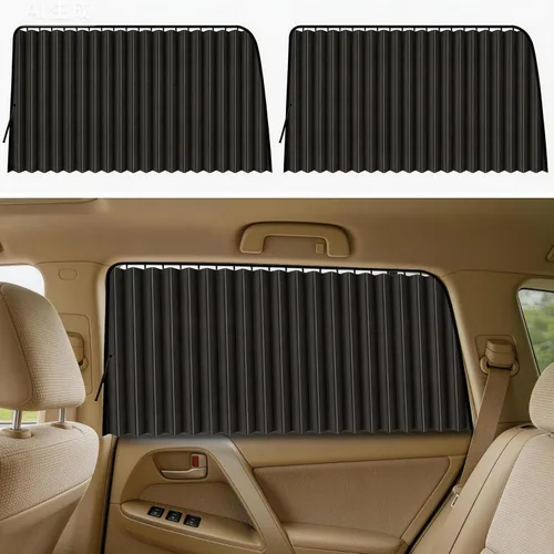 Vista 16 de ZATOOTO Parasol para ventana lateral de automóvil, 2 parasoles magnéticos de privacidad beige, cortina mantiene la pantalla más fresca para dormir