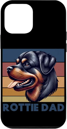 Vista 16 de Rottweiler Dad Rottie Father Dog Parent Father's Day Retro Case for iPhone 16