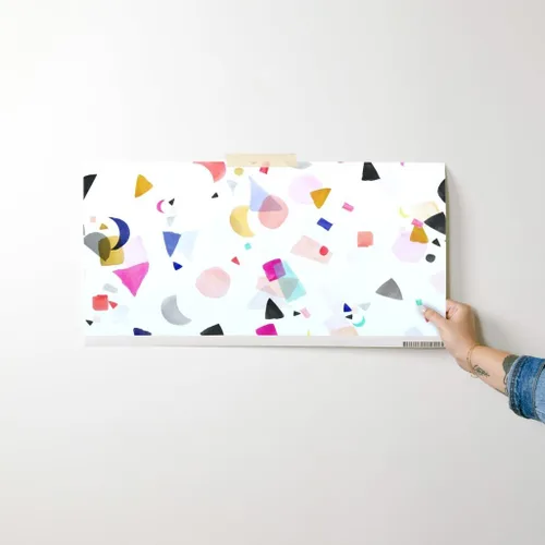 Vista 7 de Despegar y pegar papel tapiz Swatch - Confeti Fiesta Cumpleaños Formas Coloridas Acuarela Abstracto Geométrico Lindo Mod Papel pintado personalizado
