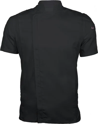 Vista 3 de ChefsCloset Abrigo de chef personalizado con cremallera bordada de manga corta