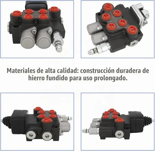 Vista 4 de [Usado] Válvula hidráulica de 2 bobinas, válvula de control direccional hidráulica, válvula de control de joystick hidráulico de 11 GPM