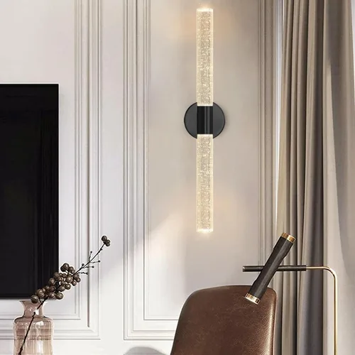 Vista 3 de Apliques de Pared Negros LED Apliques Modernos Iluminación de Pared para Comedor 10W 3000K Luces de Pared LED de Cristal Cableadas Luminarias