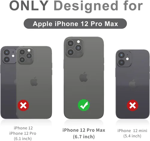Vista 2 de Funda para iPhone 12 Pro Max, bonita funda [Don't Touch My Phone] a prueba de golpes de doble capa protectora de silicona de plástico para niñas