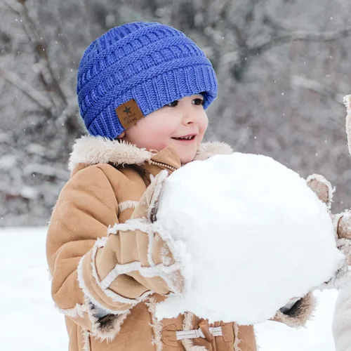 Vista 4 de Durio - Suave y cálido gorro tejido de punto para bebés Gorros de invierno para niños y niñas
